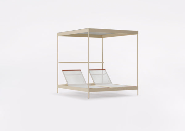 Double sunlounger with cover