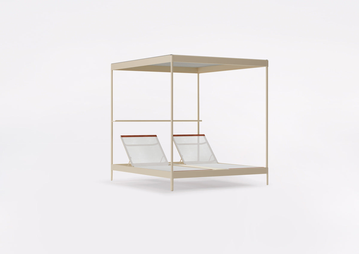 Double sunlounger with cover