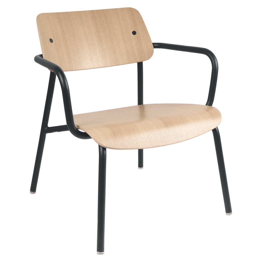 Studie eiken loungefauteuil