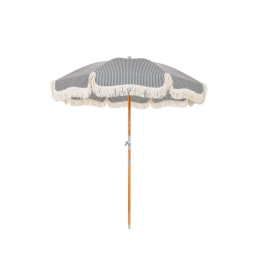 Lauren's Navy Stripe Premium Beach Umbrella