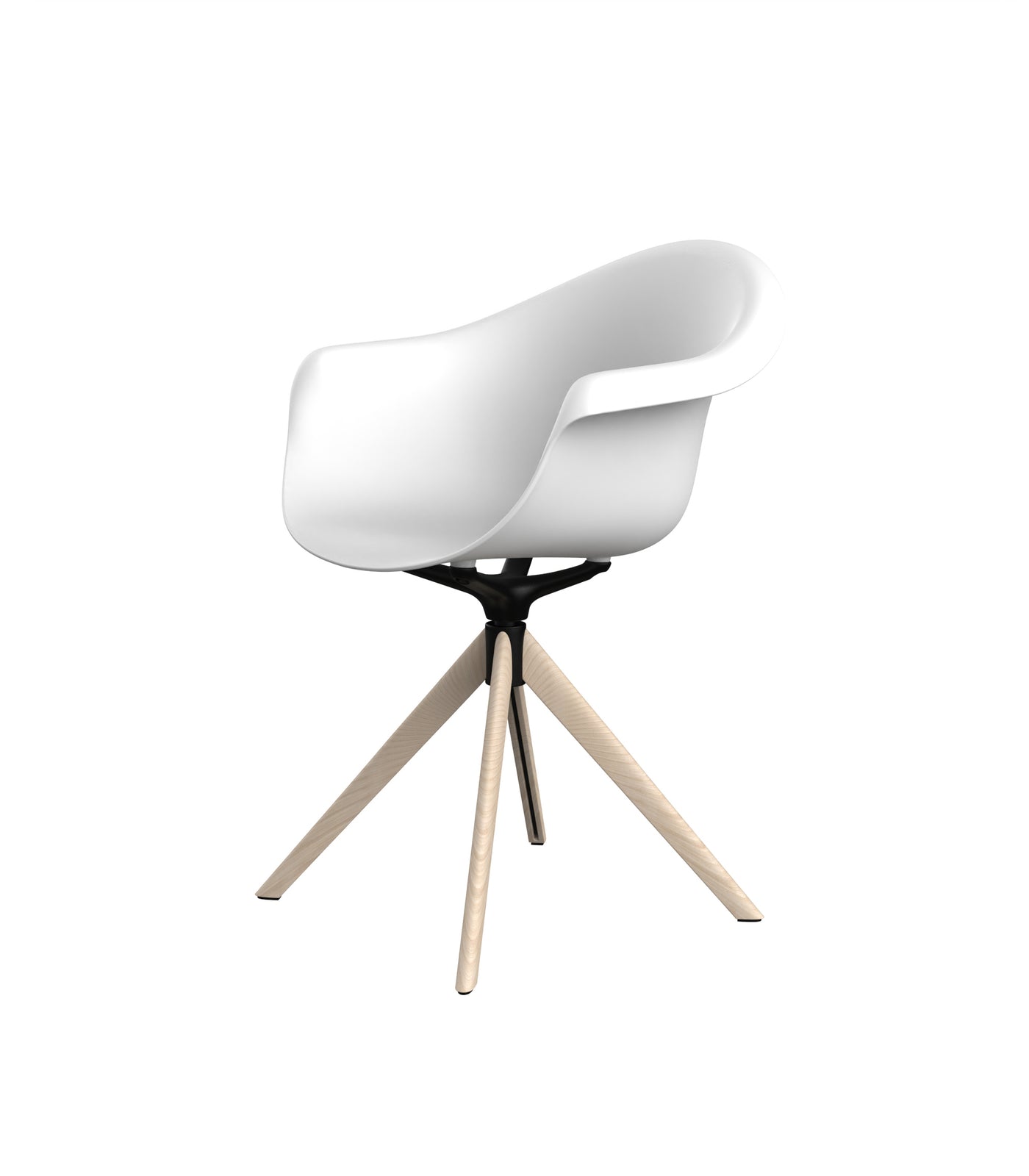 Vondom Incasso Swivel Armchair With Wooden Legs