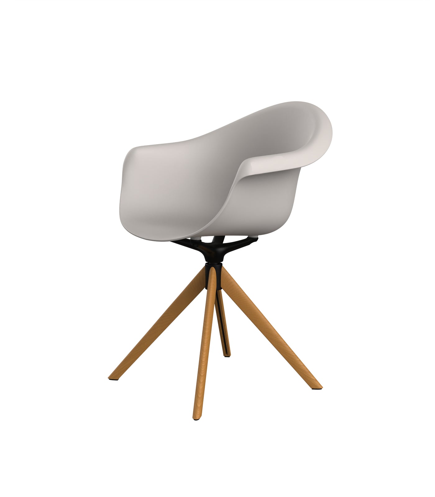 Vondom Incasso Swivel Armchair With Wooden Legs