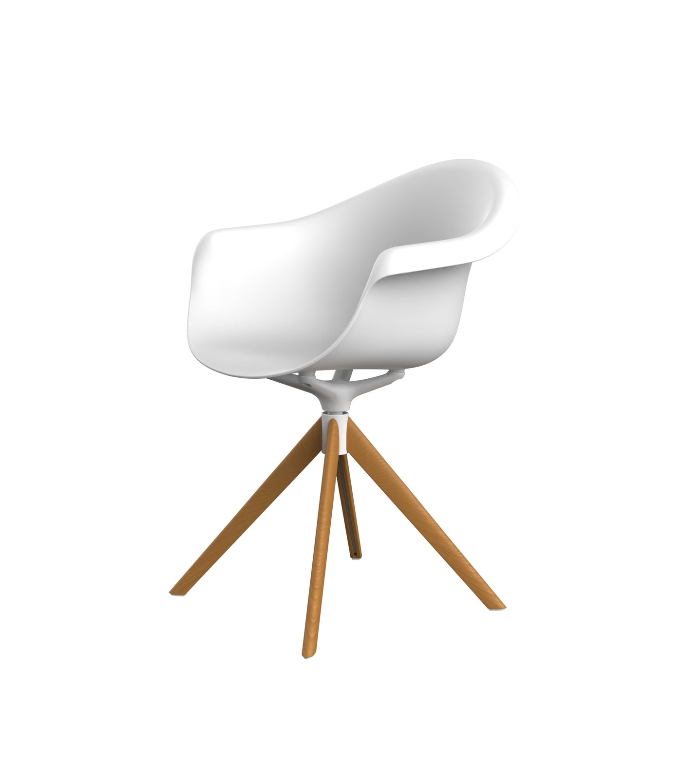 Vondom Incasso Swivel Armchair With Wooden Legs