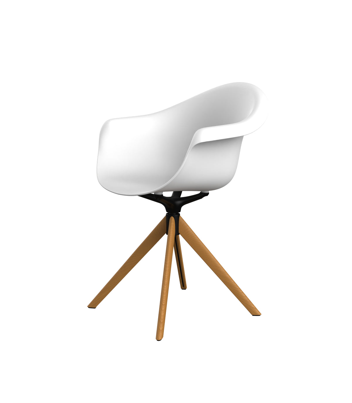 Vondom Incasso Swivel Armchair With Wooden Legs