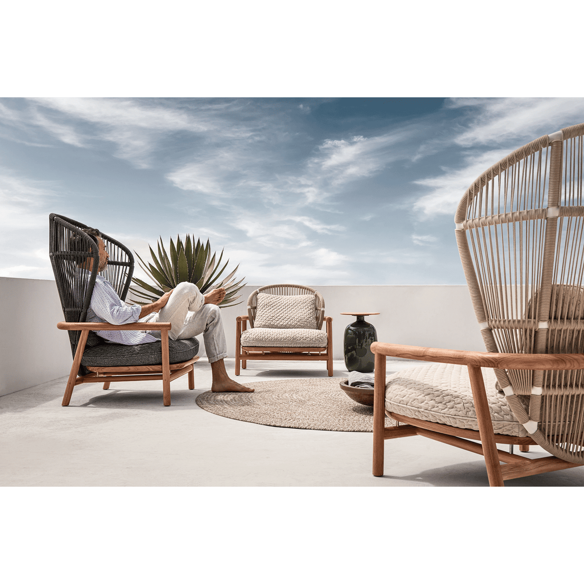 Fauteuil de jardin haut dossier Fern
