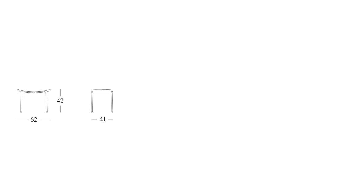 Technische tekening – Ribbon Footrest Flat Rope