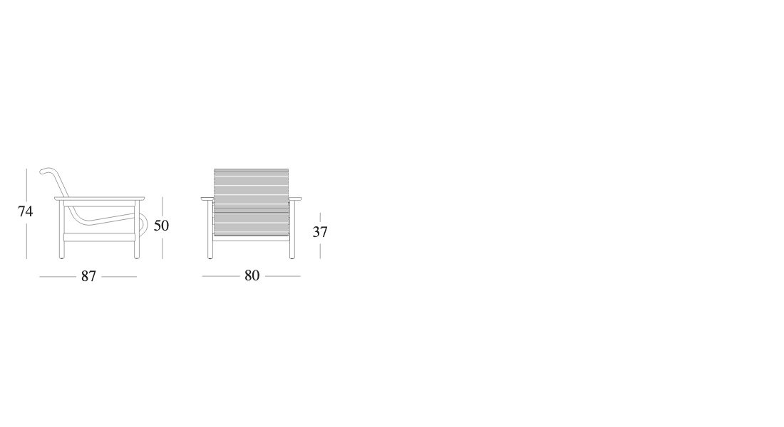 Technische tekening – Tomus Lounge Chair Rope