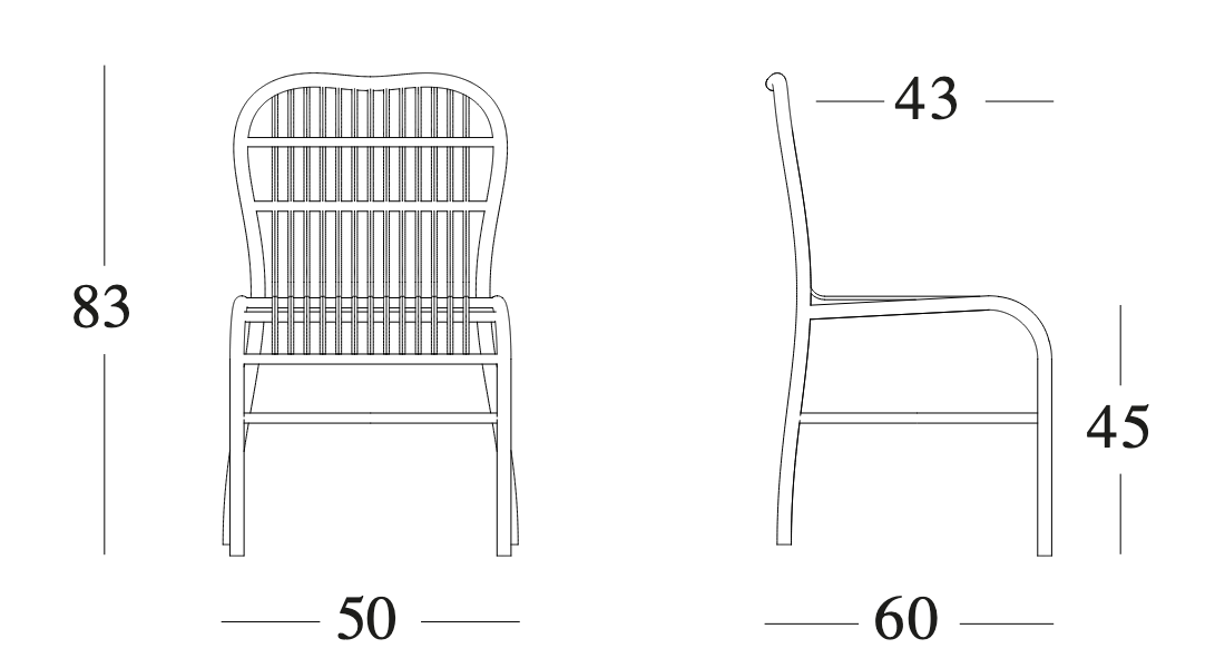 Technische tekening – Lucy Dining Chair