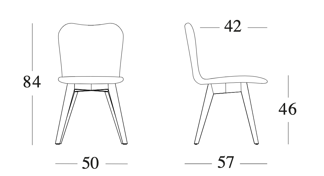 Technische tekening – Lena Dining Chair Base