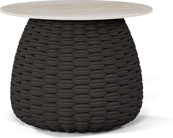 Kobo Lage tafel Ø 60 cm — Coffee Rounded Border