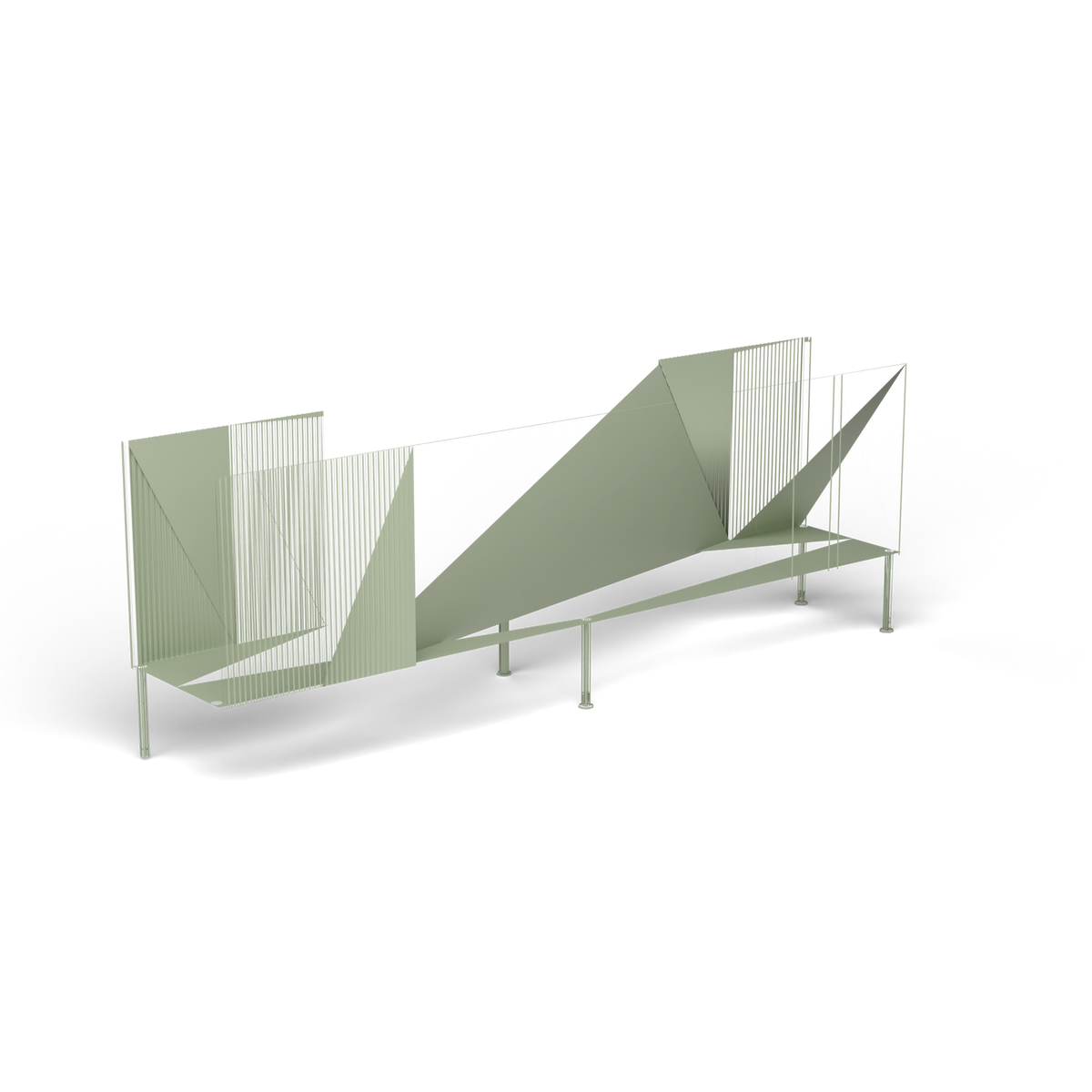 Samba Dressoir - Laag, 4 deuren, 228 cm, Green Tea