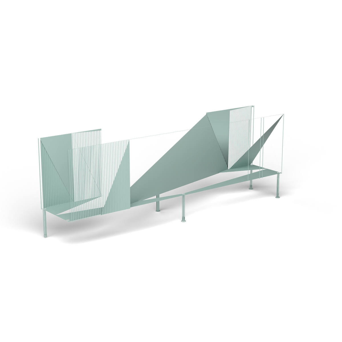 Samba Dressoir - Laag, 4 deuren, 228 cm, Light Blue