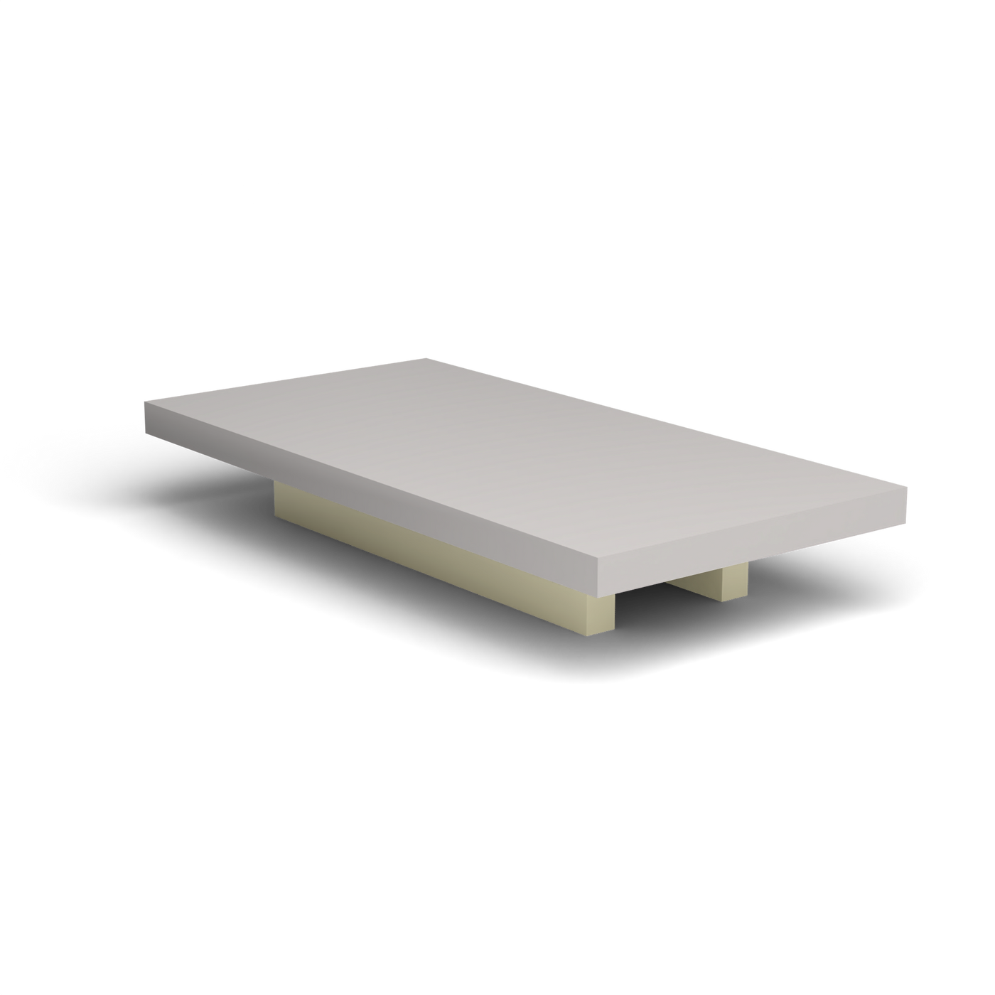 Solaris Evo Rechthoekige Salontafel - Butter White, Aluminium speckled Grey