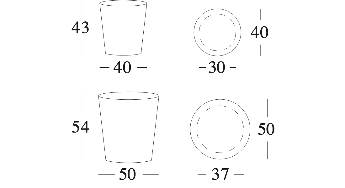 Technische tekening – Saya Plant Pot Conic Set