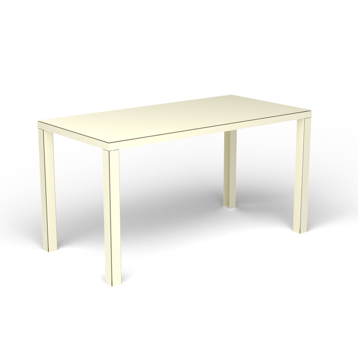 Easy Rechthoekige Eettafel, 140 × 70 × h 74 cm, Butter White