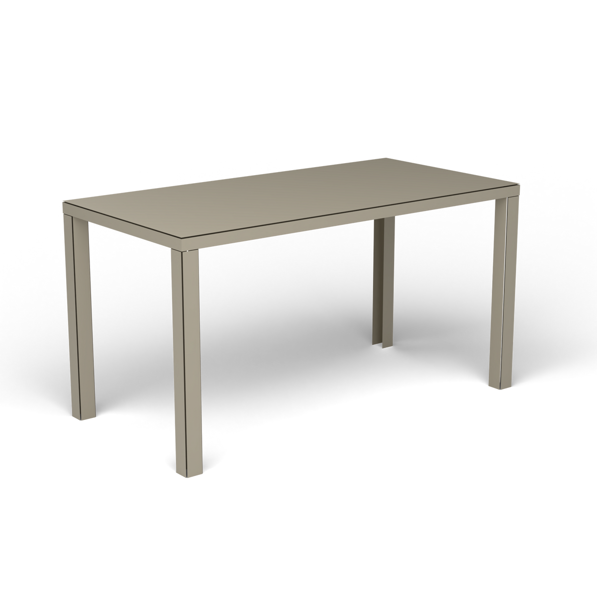 Easy Rechthoekige Eettafel, 140 × 70 × h 74 cm, Pearly Gold