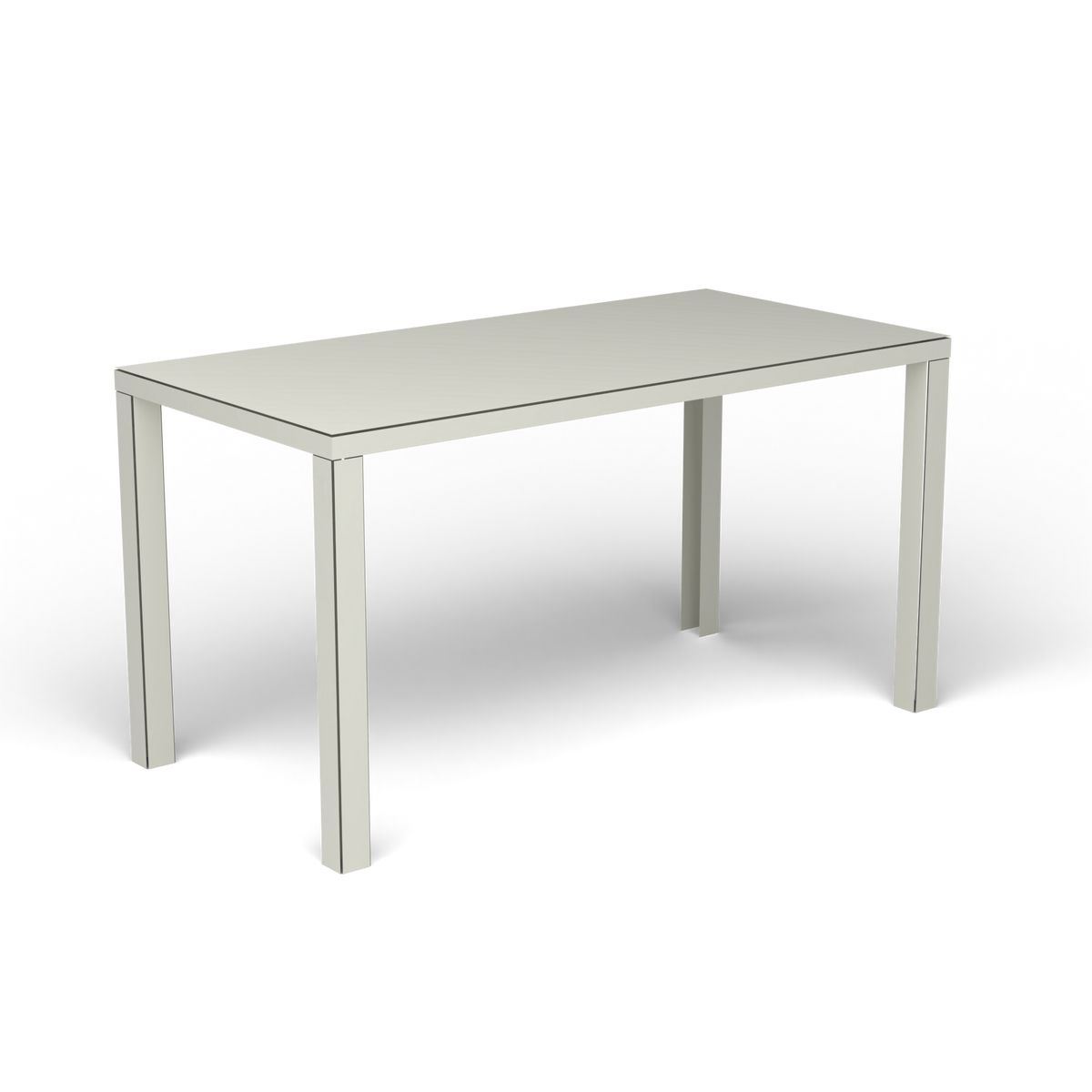 Easy Rechthoekige Eettafel, 140 × 70 × h 74 cm, Powder Grey
