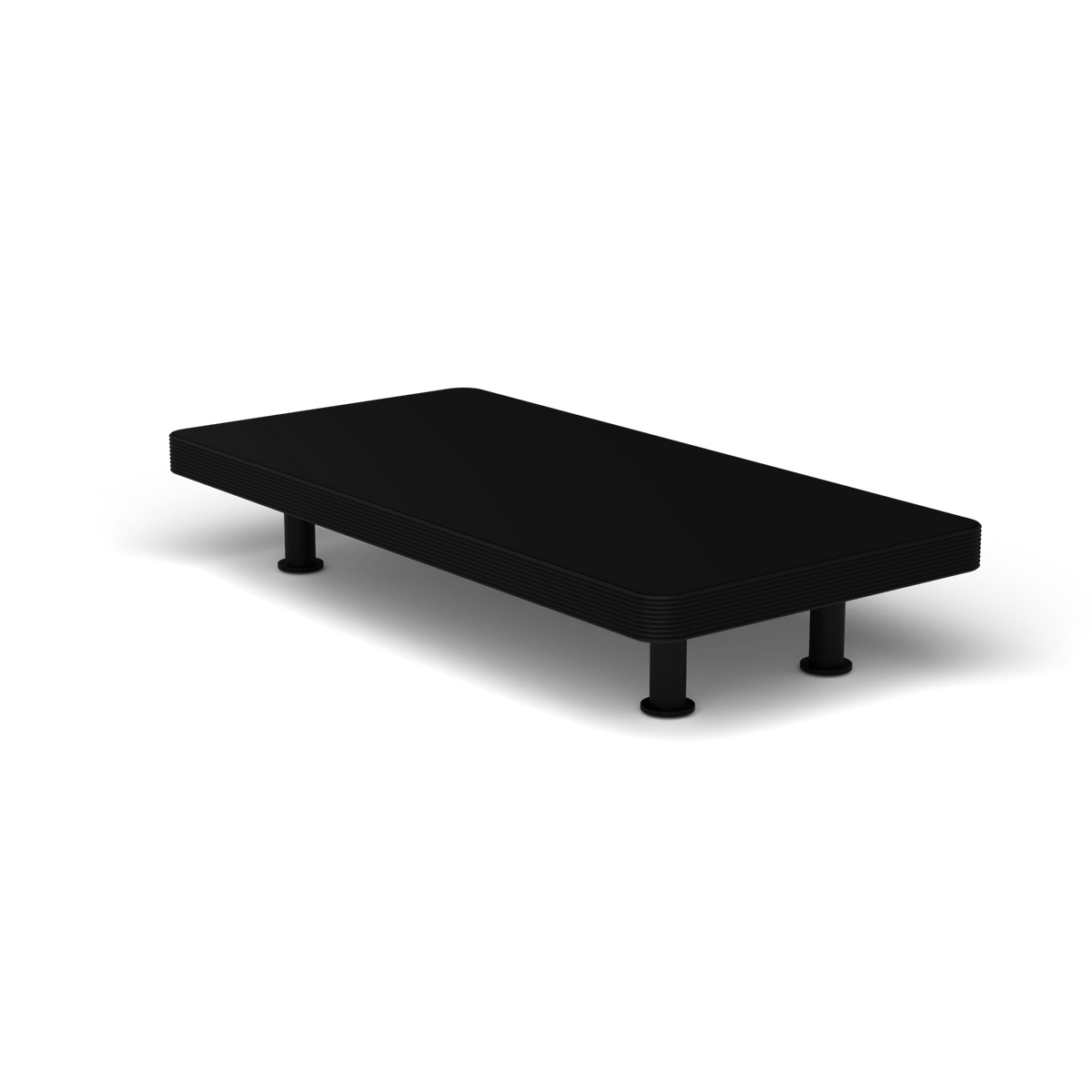 Unduetre Rechthoekige Salontafel, 50 × 100 × h 18 cm, Black, Gelakt aluminium (volgt onderstelkleur)