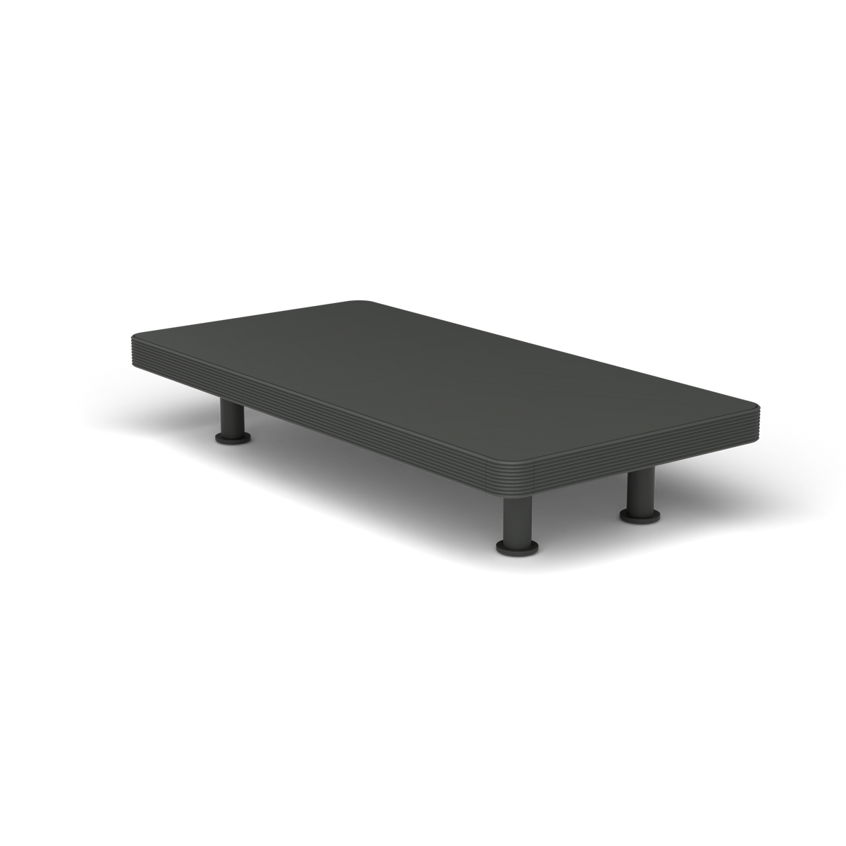 Unduetre Rechthoekige Salontafel, 50 × 100 × h 18 cm, Metallic Grey, Gelakt aluminium (volgt onderstelkleur)