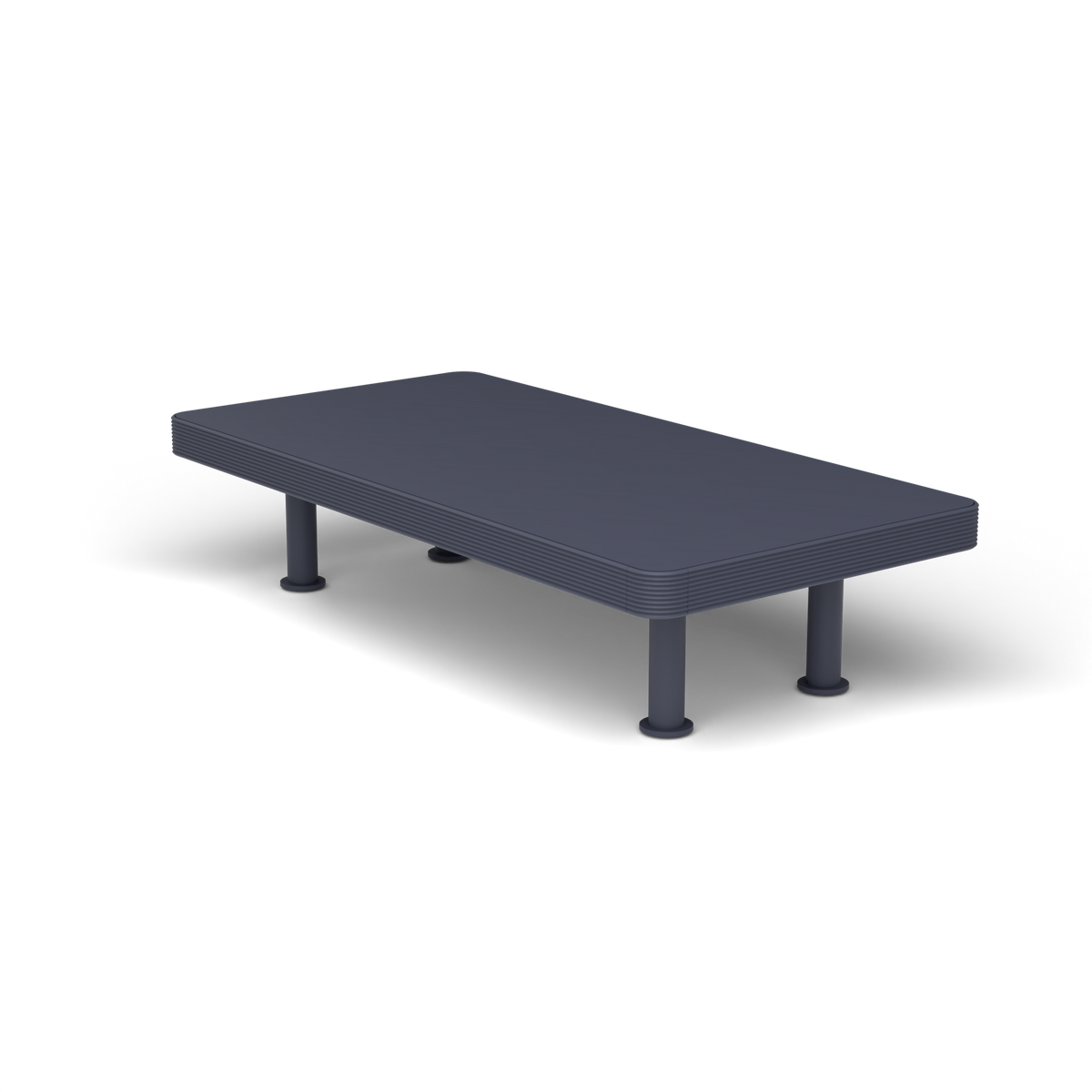 Unduetre Rechthoekige Salontafel, 50 × 100 × h 23 cm, Grey Blue, Gelakt aluminium (volgt onderstelkleur)