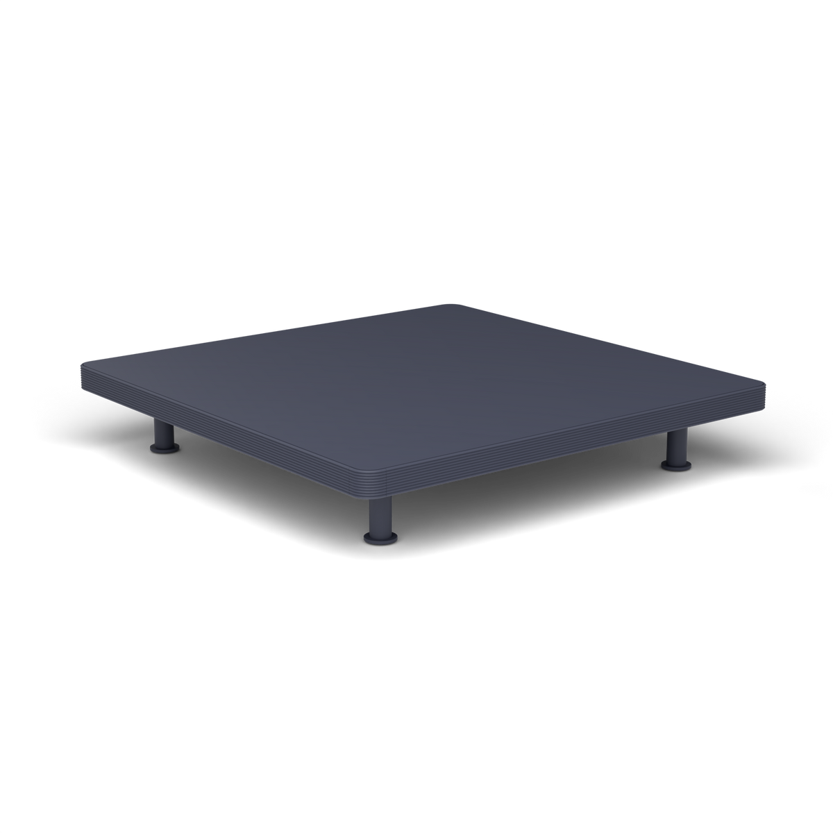 Unduetre Vierkante Salontafel, 100 × 100 × h 18 cm, Grey Blue, Gelakt aluminium (volgt onderstelkleur)