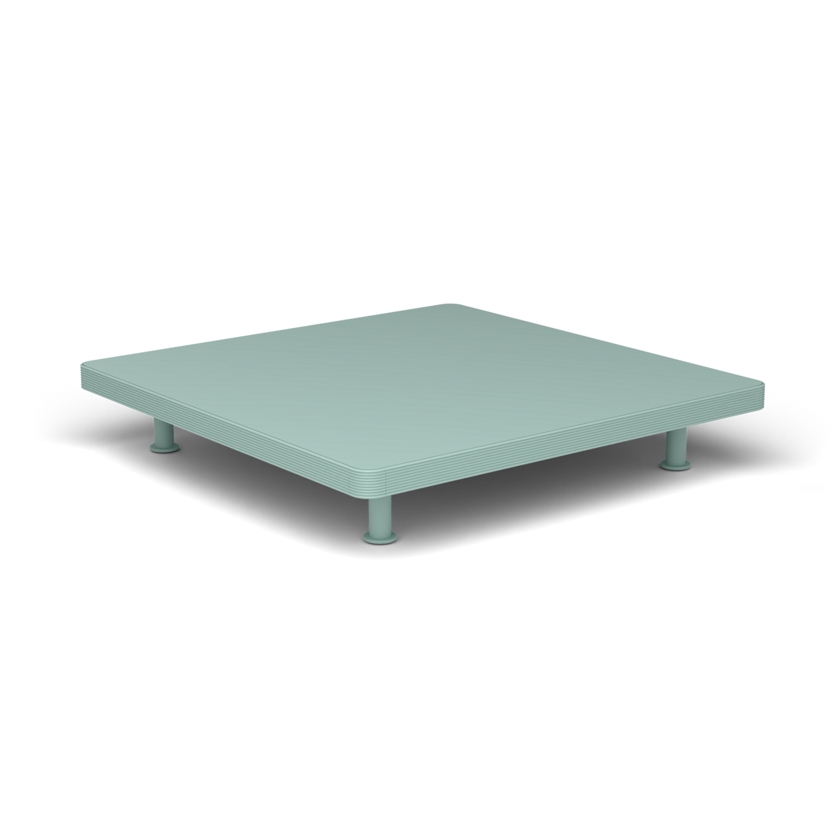 Unduetre Vierkante Salontafel, 100 × 100 × h 18 cm, Light Blue, Gelakt aluminium (volgt onderstelkleur)
