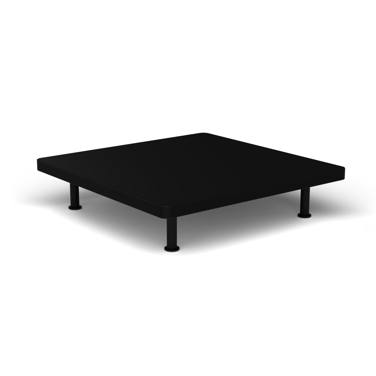Unduetre Vierkante Salontafel, 100 × 100 × h 23 cm, Black, Gelakt aluminium (volgt onderstelkleur)