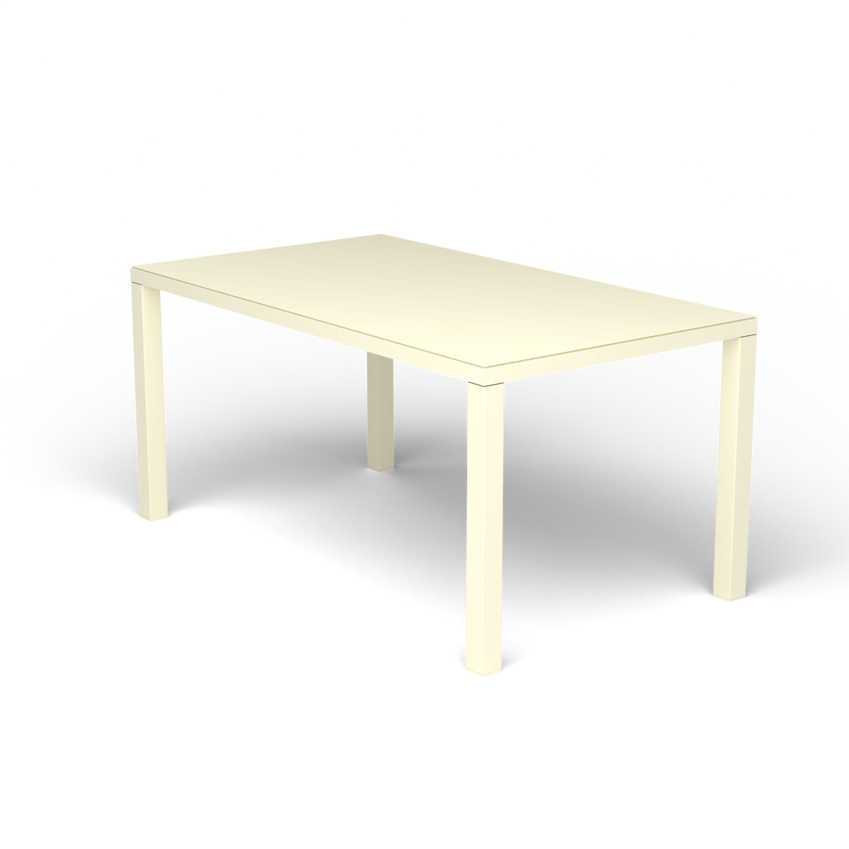 Easy Rechthoekige Eettafel, 157 × 90 × h 74 cm, Butter White