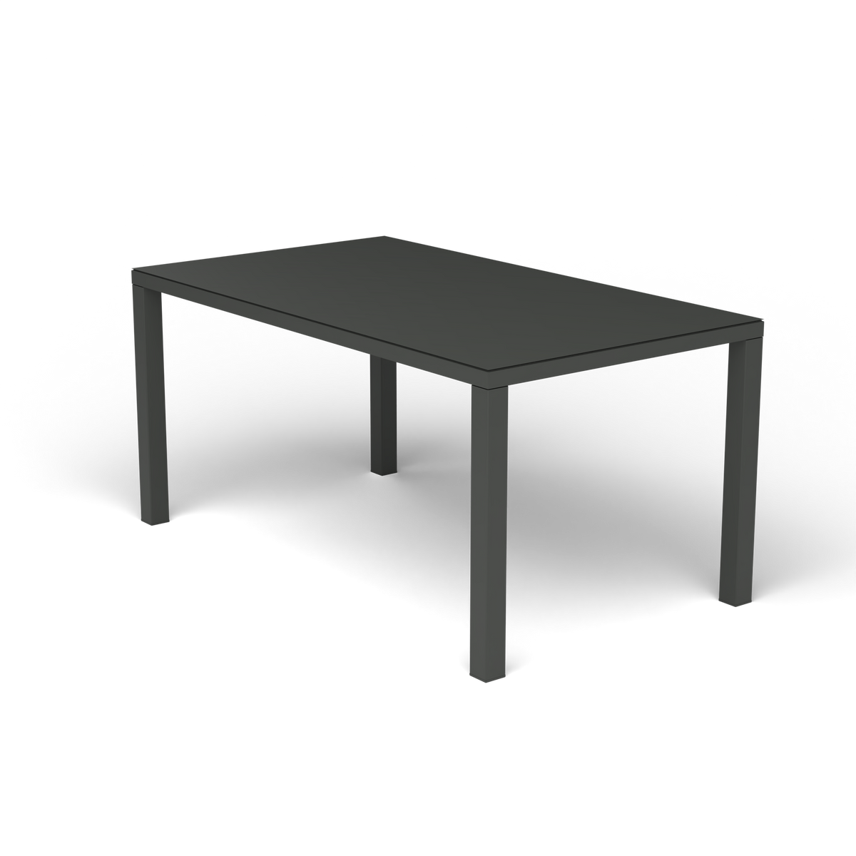 Easy Rechthoekige Eettafel, 157 × 90 × h 74 cm, Metallic Grey