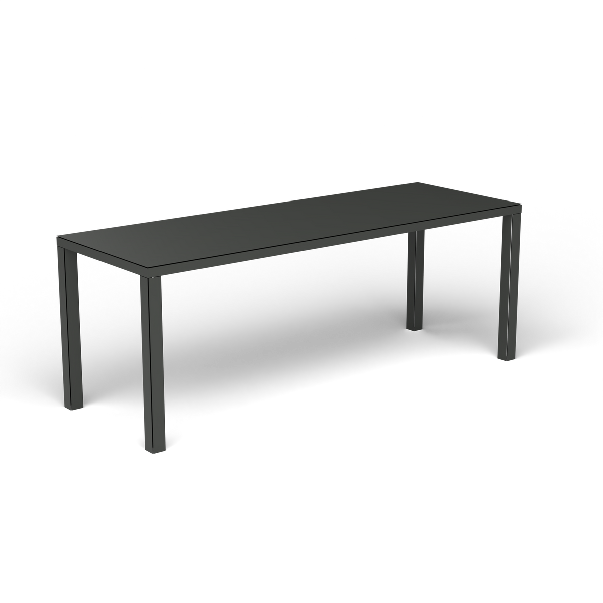 Easy Rechthoekige Eettafel, 200 × 70 × h 74 cm, Metallic Grey
