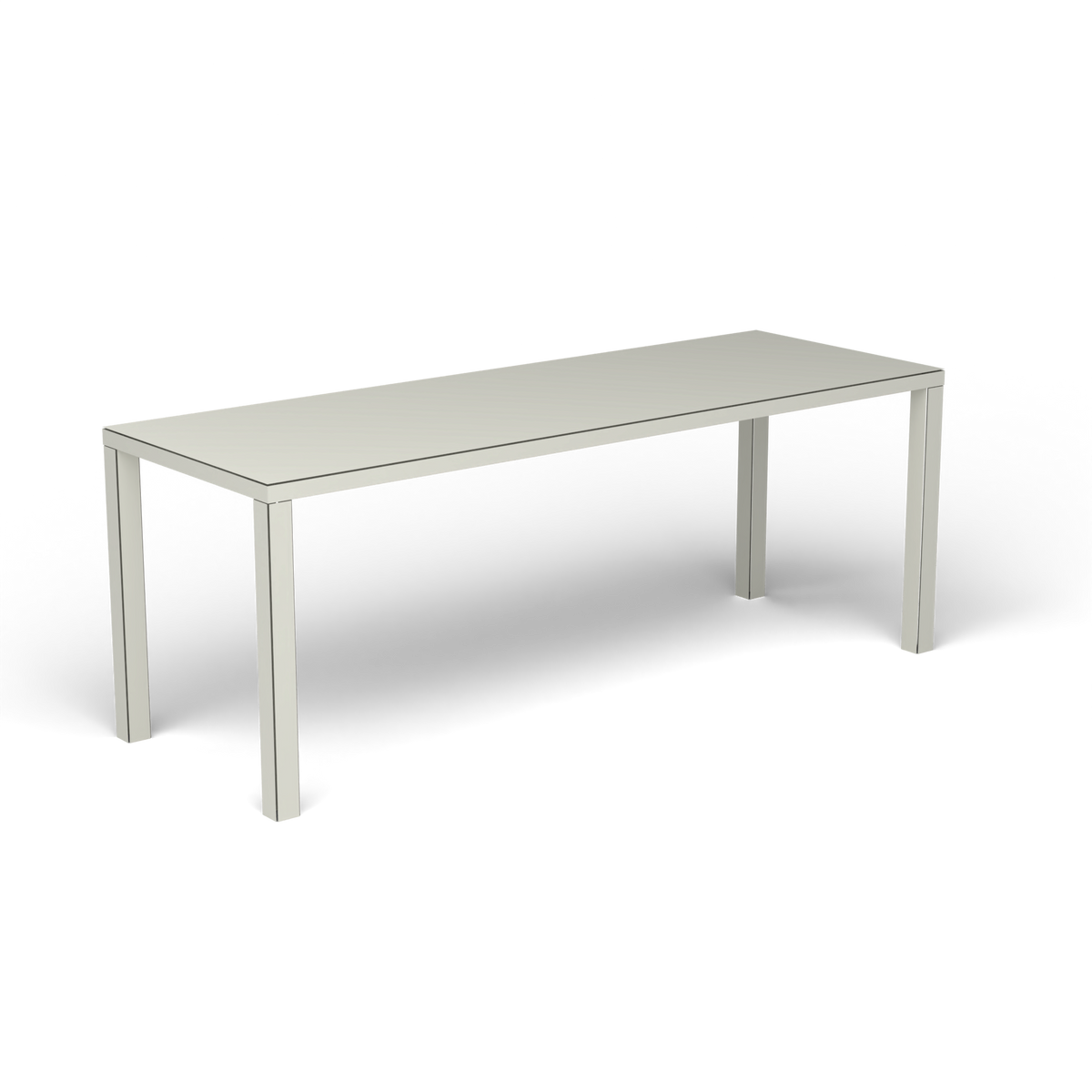 Easy Rechthoekige Eettafel, 200 × 70 × h 74 cm, Powder Grey