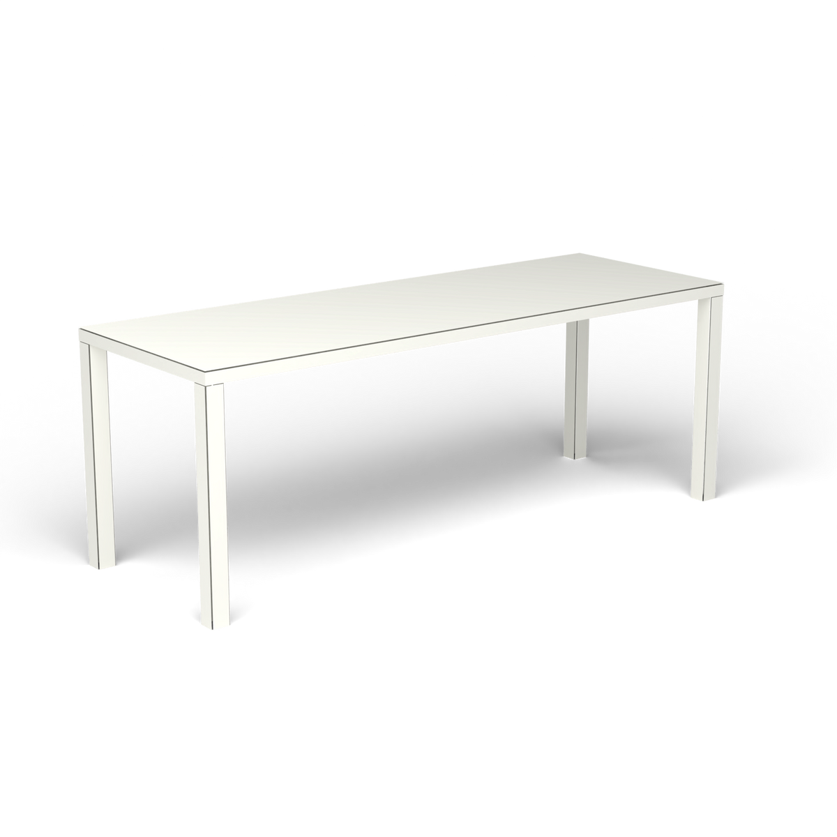 Easy Rechthoekige Eettafel, 200 × 70 × h 74 cm, White