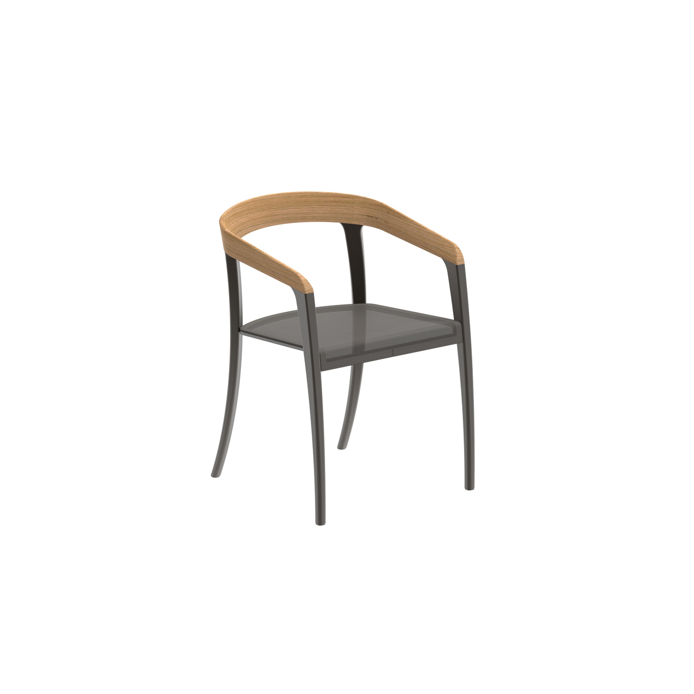 Jive Stuhl Alu Coated Teak Rugleuning en Batyline Zit