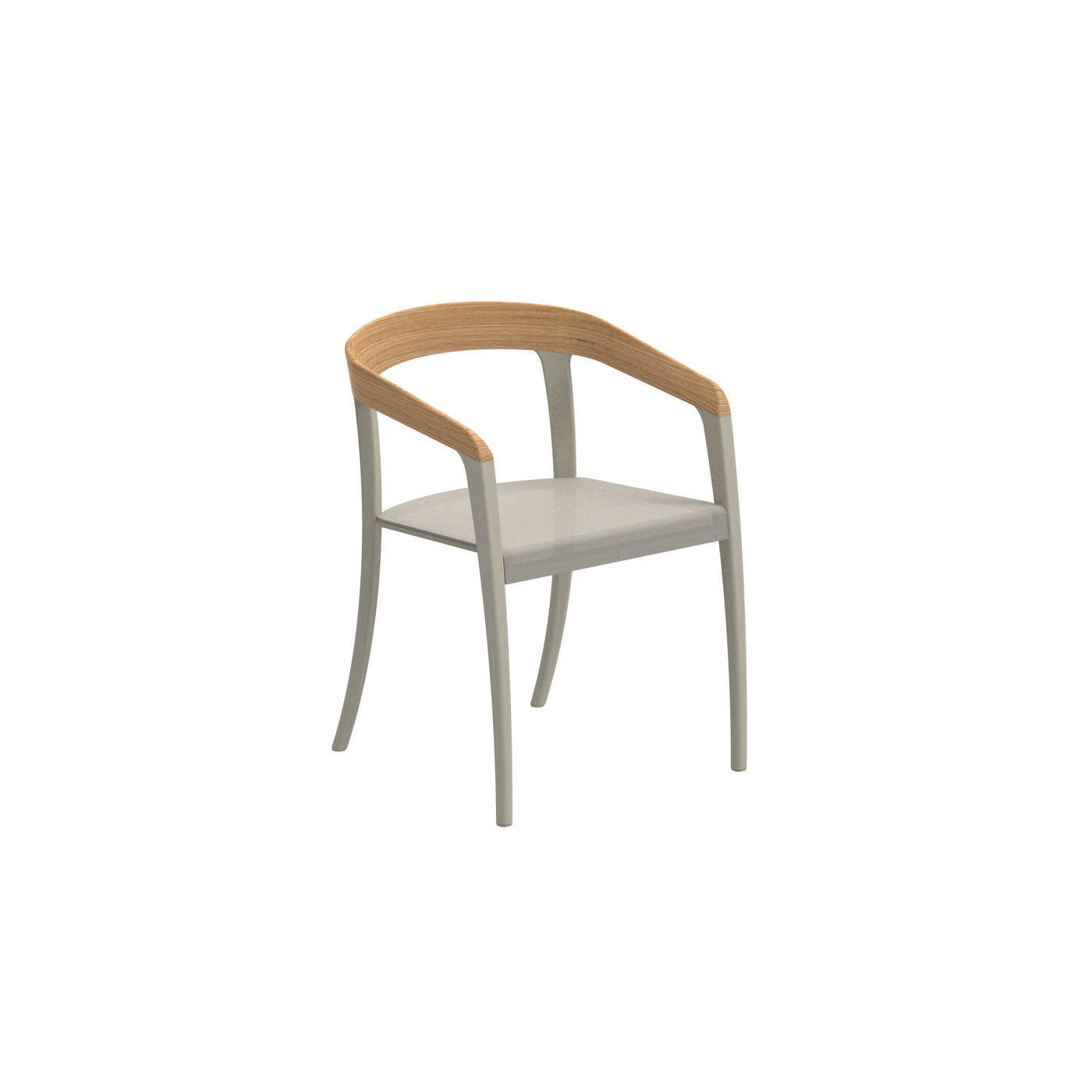 Jive Stuhl Alu Coated Teak Rugleuning en Batyline Zit