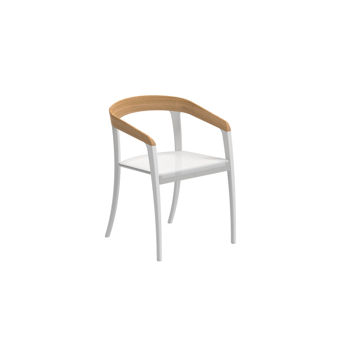 Jive Stuhl Alu Coated Teak Rugleuning en Batyline Zit