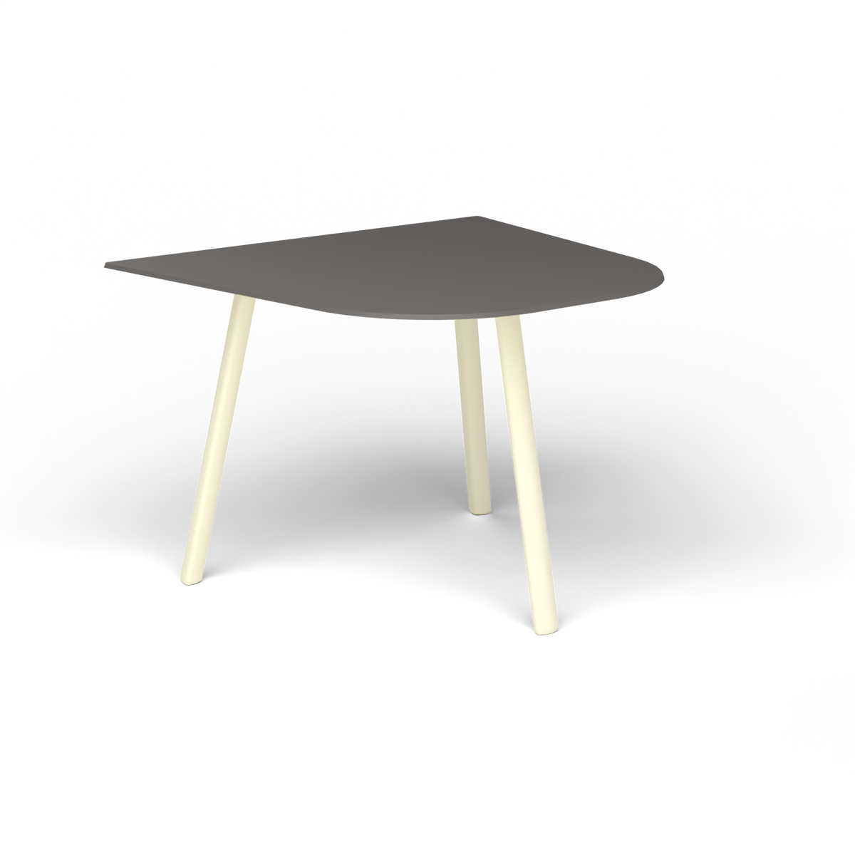 Mosaiko Bijzettafel, 50 × 56 × h 38 cm, Butter White, Aluminium speckled Anthracite