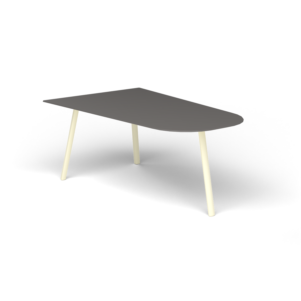 Mosaiko Salontafel, 90 × 56 × h 38 cm, Butter White, Aluminium speckled Anthracite