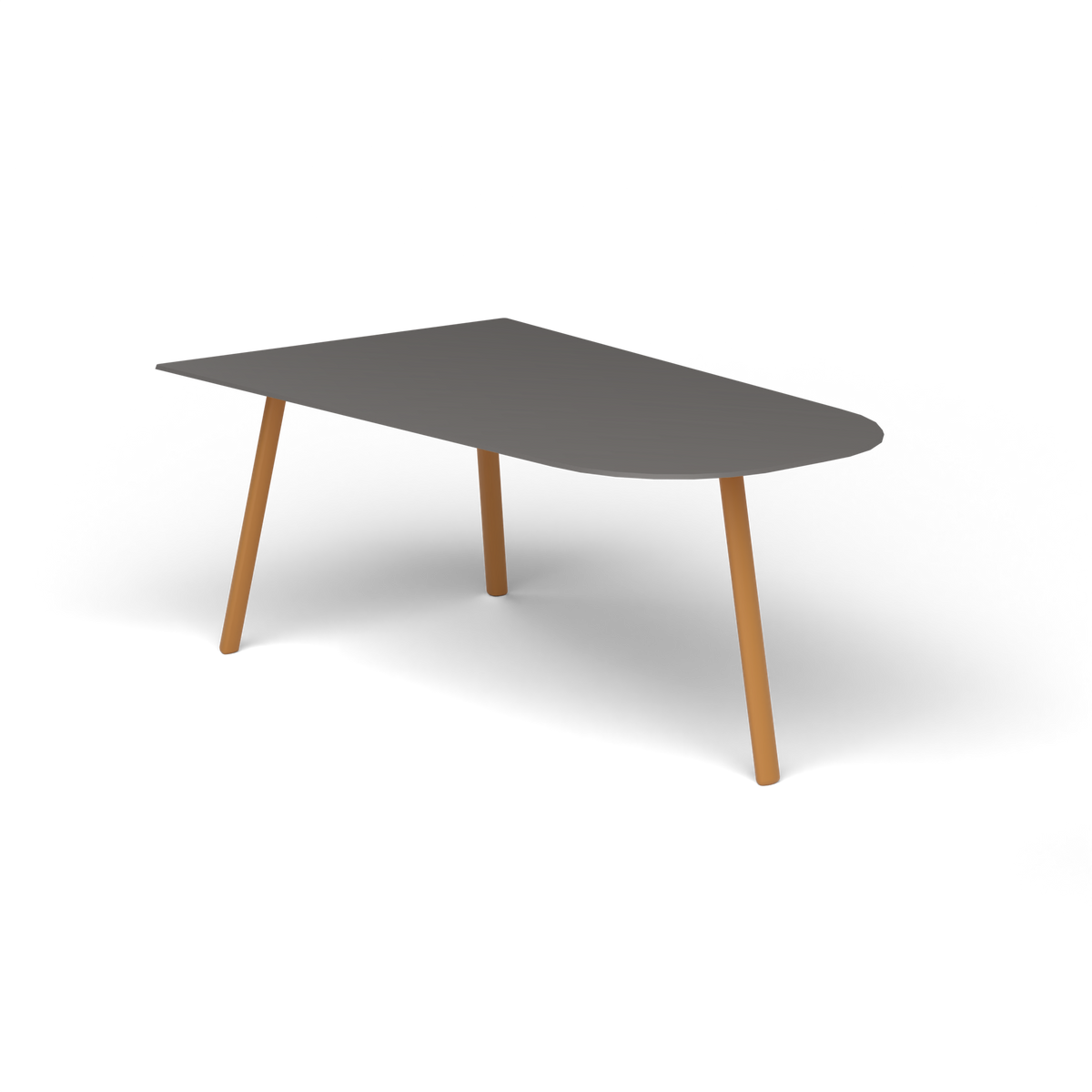 Mosaiko Salontafel, 90 × 56 × h 38 cm, Mustard Yellow, Aluminium speckled Anthracite