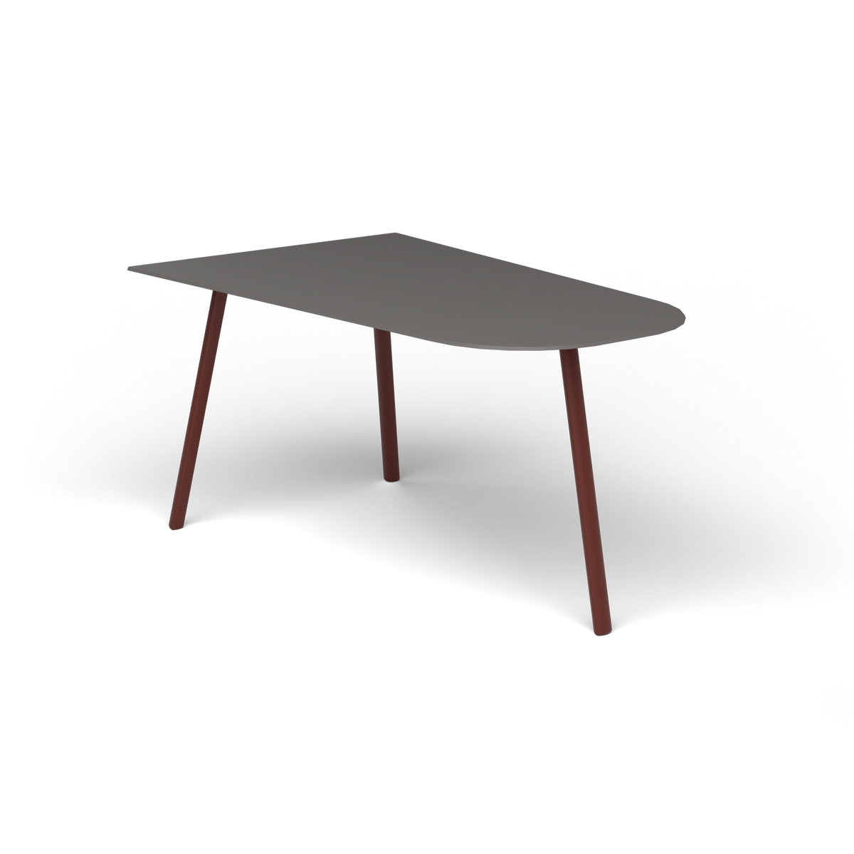 Mosaiko Salontafel, 90 × 56 × h 45 cm, Chestnut Brown, Aluminium speckled Anthracite