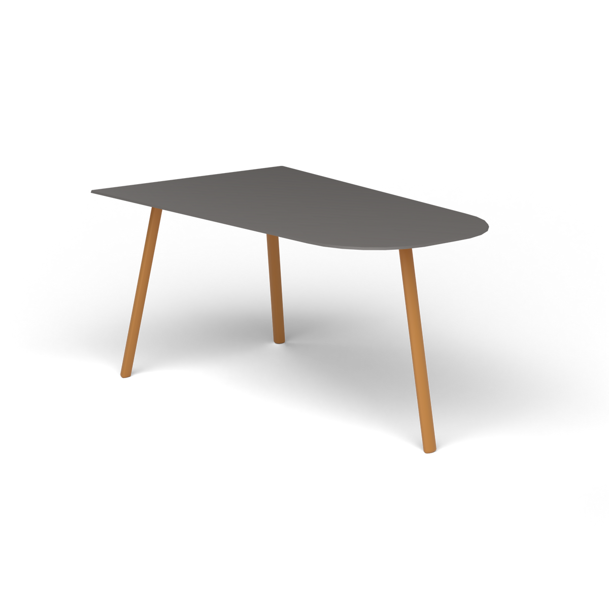 Mosaiko Salontafel, 90 × 56 × h 45 cm, Mustard Yellow, Aluminium speckled Anthracite