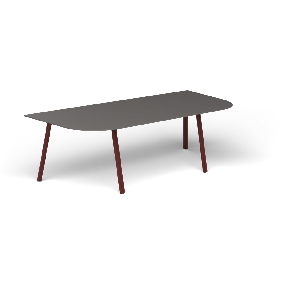 Mosaiko Salontafel, 120 × 56 × h 38 cm, Chestnut Brown, Aluminium speckled Anthracite