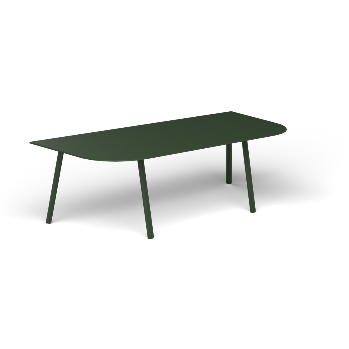 Mosaiko Salontafel, 120 × 56 × h 38 cm, Bottle Green, Gelakt aluminium (volgt onderstelkleur)