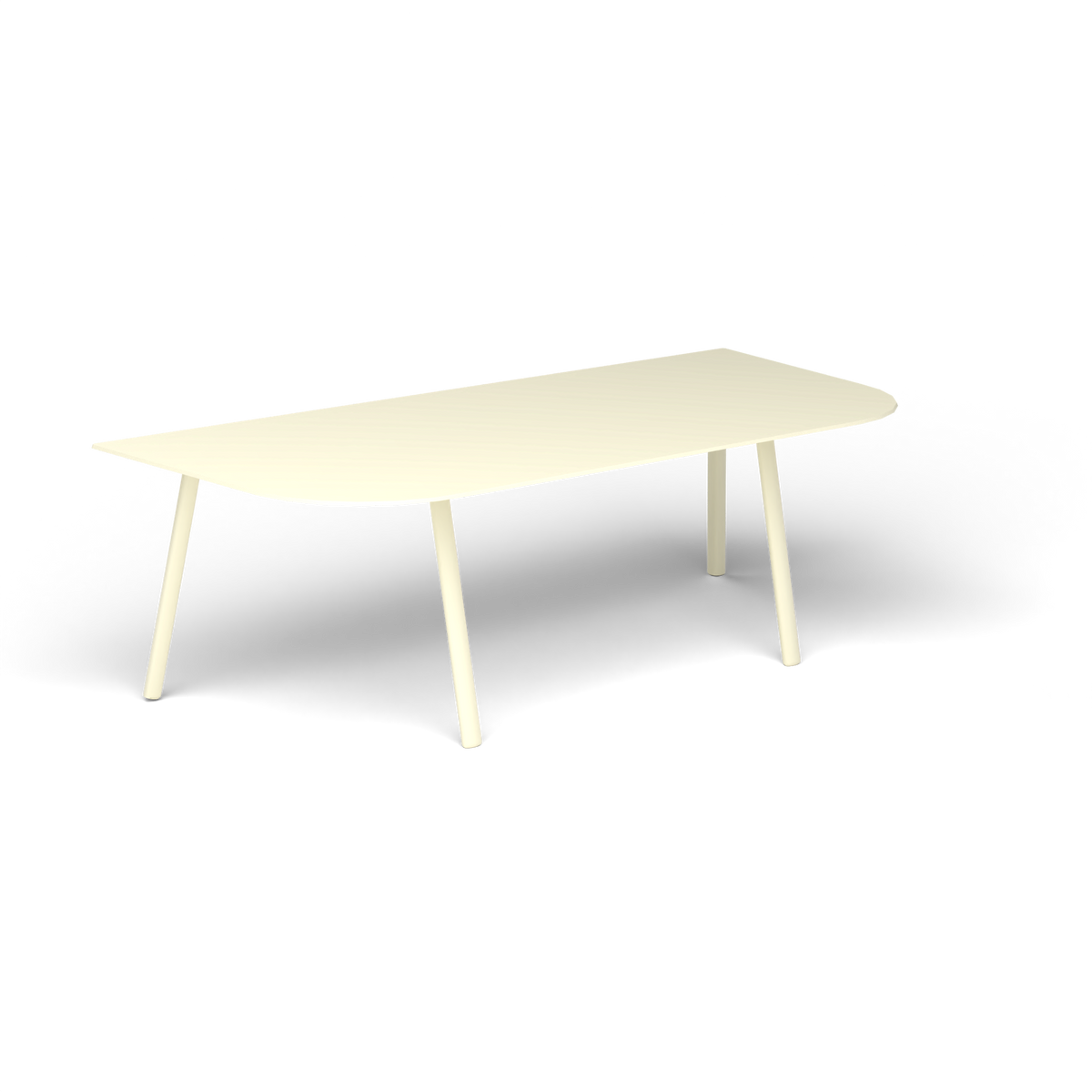 Mosaiko Salontafel, 120 × 56 × h 38 cm, Butter White, Gelakt aluminium (volgt onderstelkleur)
