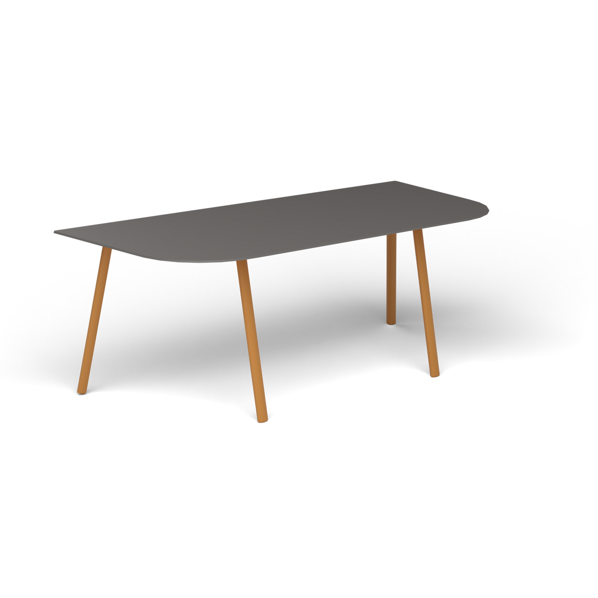 Mosaiko Salontafel, 120 × 56 × h 45 cm, Mustard Yellow, Aluminium speckled Anthracite