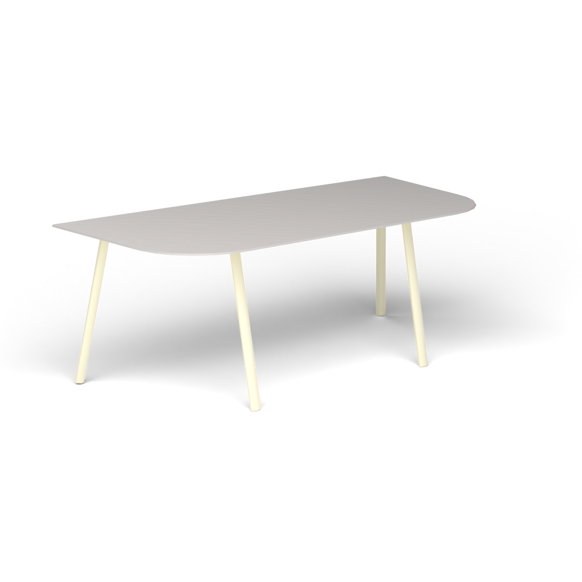 Mosaiko Salontafel, 120 × 56 × h 45 cm, Butter White, Aluminium speckled Grey