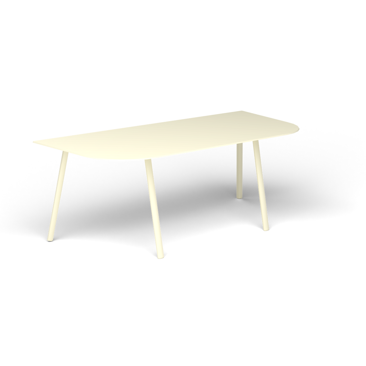 Mosaiko Salontafel, 120 × 56 × h 45 cm, Butter White, Gelakt aluminium (volgt onderstelkleur)
