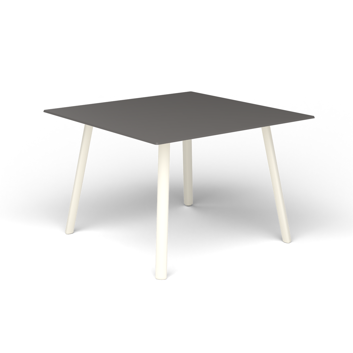 Mosaiko Vierkante Salontafel, 56 × 56 × h 38 cm, Antique White, Aluminium speckled Anthracite