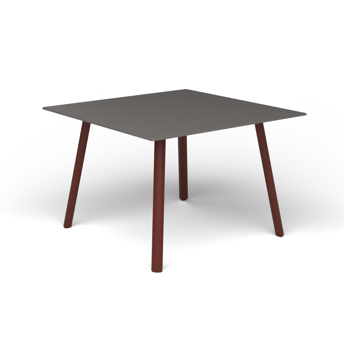 Mosaiko Vierkante Salontafel, 56 × 56 × h 38 cm, Chestnut Brown, Aluminium speckled Anthracite