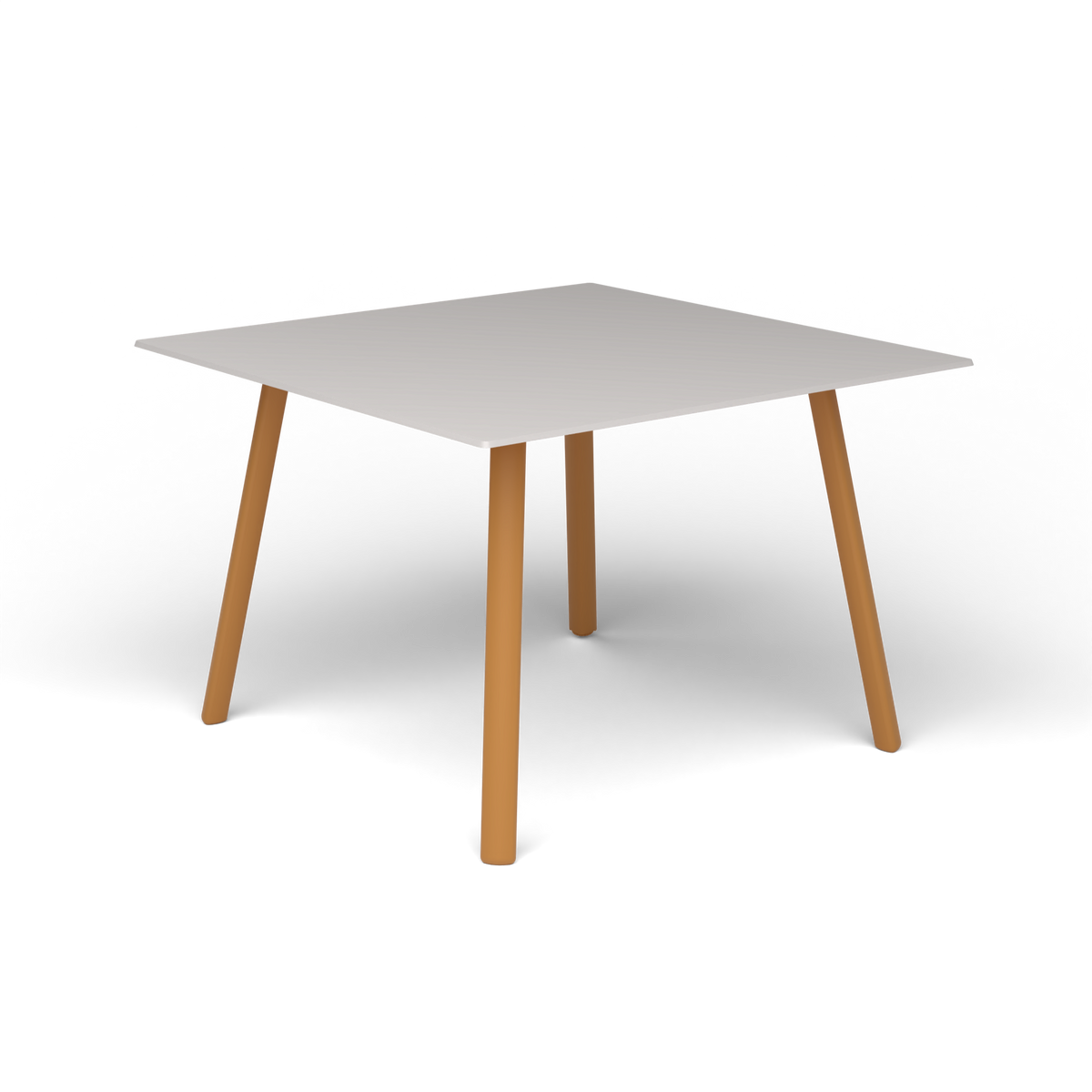 Mosaiko Vierkante Salontafel, 56 × 56 × h 38 cm, Mustard Yellow, Aluminium speckled Grey
