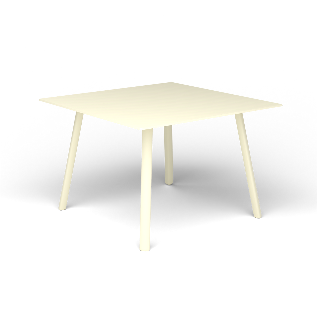 Mosaiko Vierkante Salontafel, 56 × 56 × h 38 cm, Butter White, Gelakt aluminium (volgt onderstelkleur)